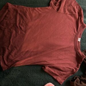 Rust Red Short Sleeve Top